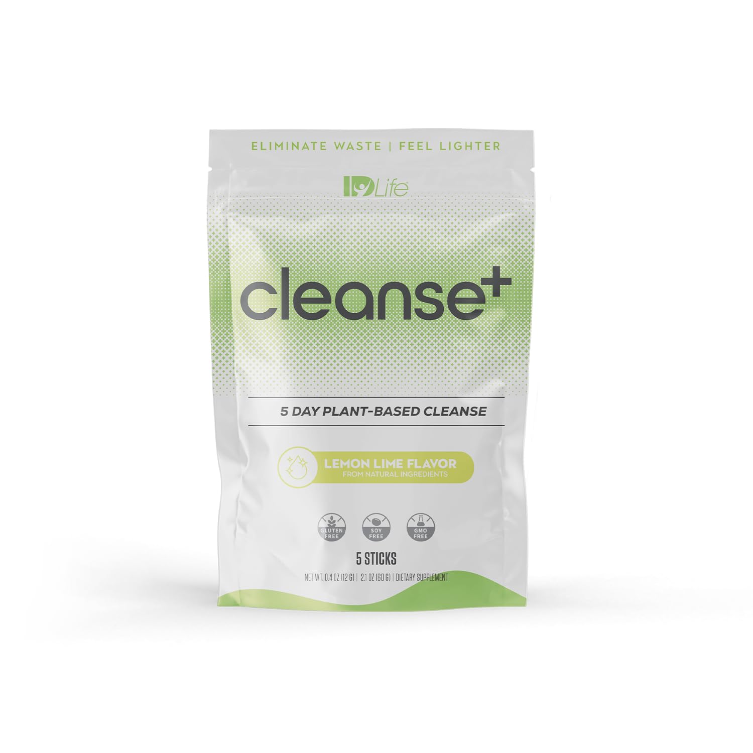 IDLife Lemon-Lime Cleanse+ Powder Drink Mix - 5-Day Gut Reset Formula for Healthy Elimination and Nutrient Absorption, Feel Lighter - 5 Sticks per Bag