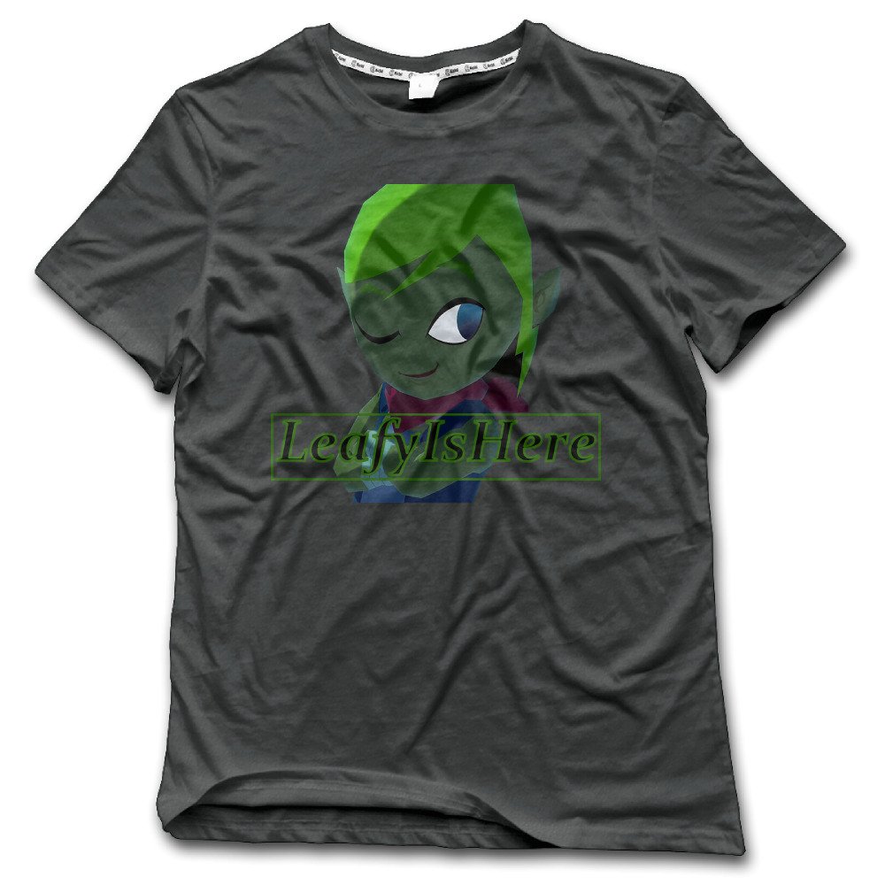 GOOOET Men's LeafyIsHere Logo Cotton Shirt