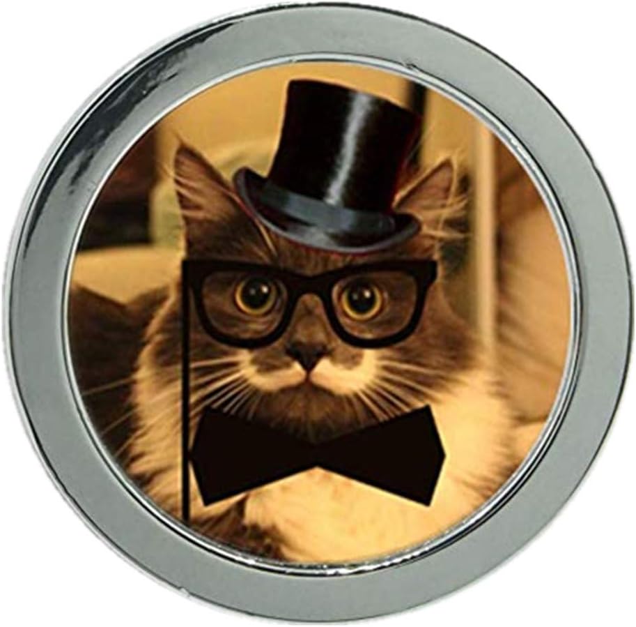 Gentleman Cat Knobs Drawer Dresser Knobs Handmade Kids Cupboard Handles Kitchen Cabinet Knobs Furniture Hardware (Bright Chrome)