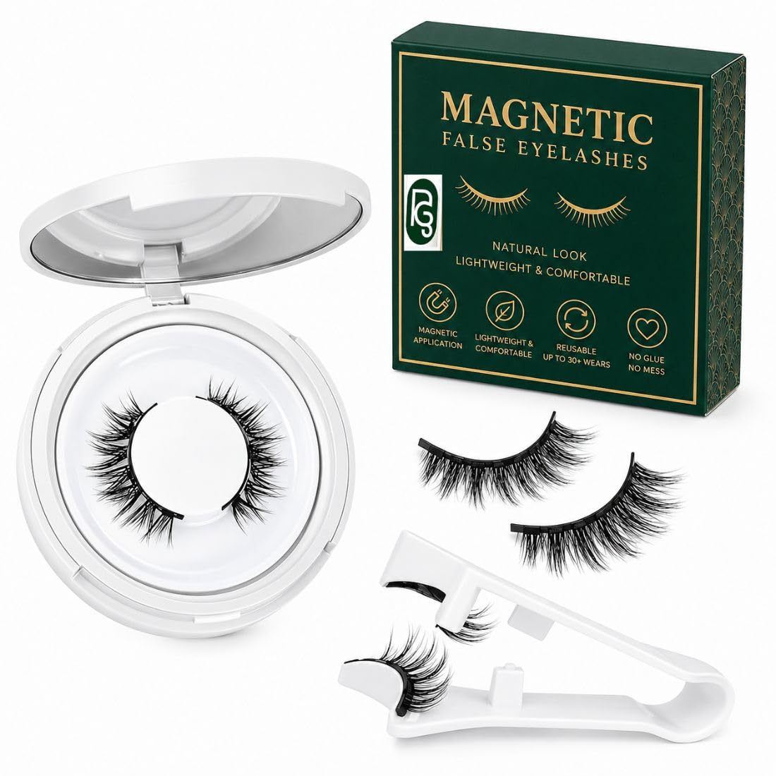 Magnetic Eyelashes Without Eyeliner – Natural Reusable Manga Lashes Kit with Applicator, No Glue Needed, 1 Pair Anime-Inspired Magnetic Lashes for Cosplay & Everyday Use-image-16
