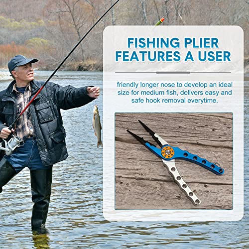 Lasnten 2 Pcs Fishing Pliers Saltwater Braid Cutters 7.8 Inch Fishing Hook Remover Split Ring Fishing Tools With Sheath And Lanyard Gear Gifts For Fish Line Cutting Boat Fly Ice Fishing Accessories #TOP4