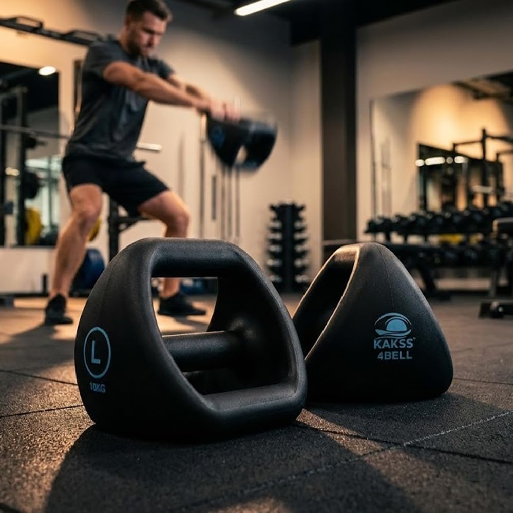 Image of Kakss 4BELL Multipurpose Gym Equipment 4-in-1 Dumbbell, Kettlebell, Push-Up Bar & Med Ball, Compact Home Workout Tool for Men & Women,(ONE PIECE) (10kg - 4Bell)