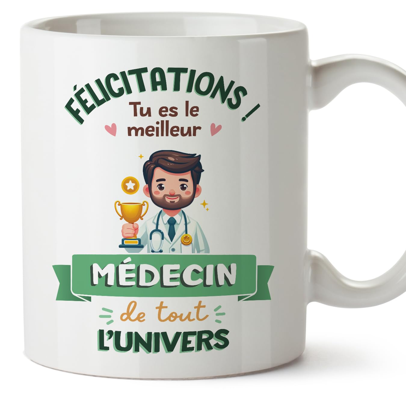 MUGFFINS Doctor Man Mug - in French - Meilleur Univers Trophée - Funny Gift for Colleagues - Ceramic 11oz Mug — image 1