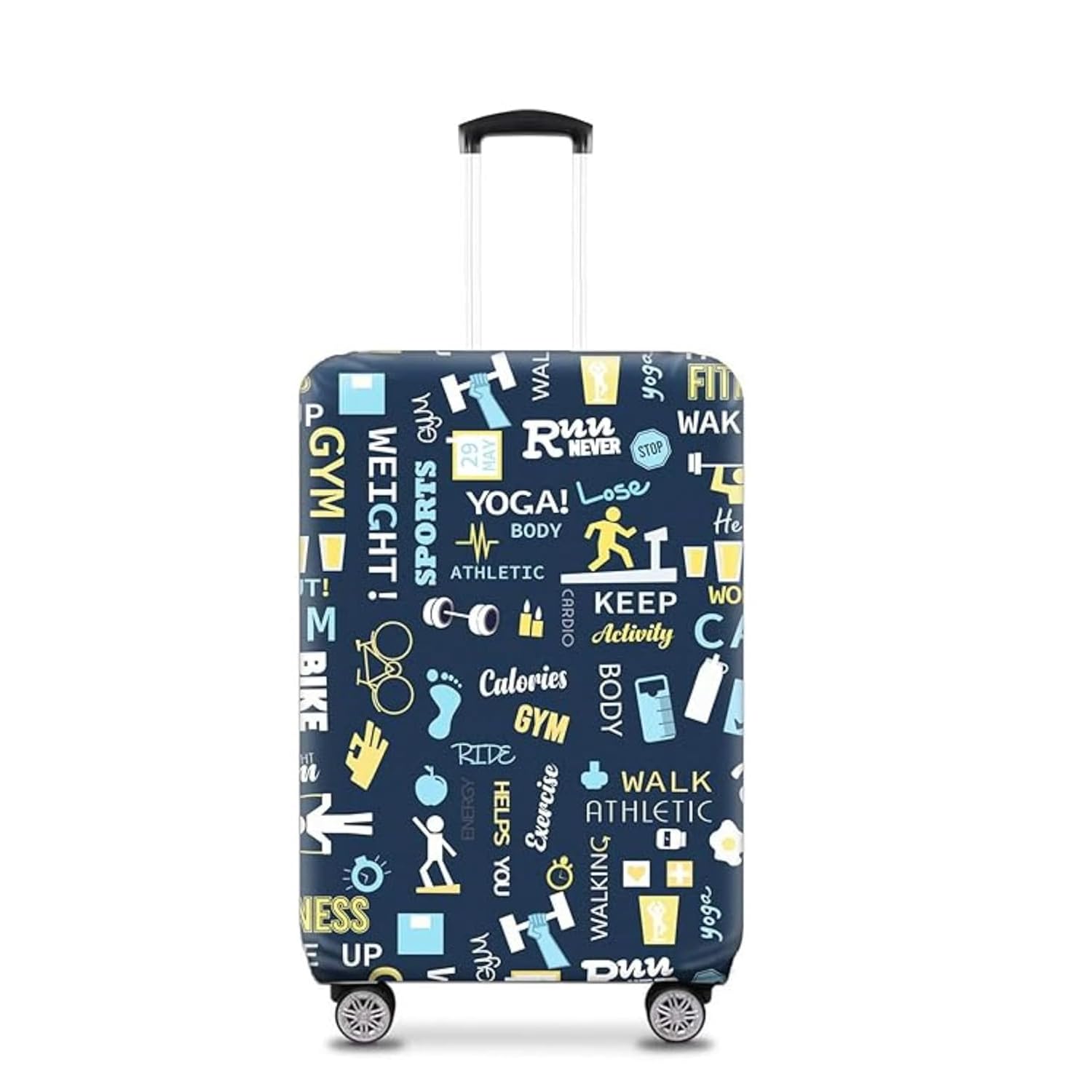 NT CREATION Navy Blue Polyester Fabric Protective Luggage Cover | Small Protective Luggage Cover Without Suitcase - Navy Blue | Size - 20 in (Small)