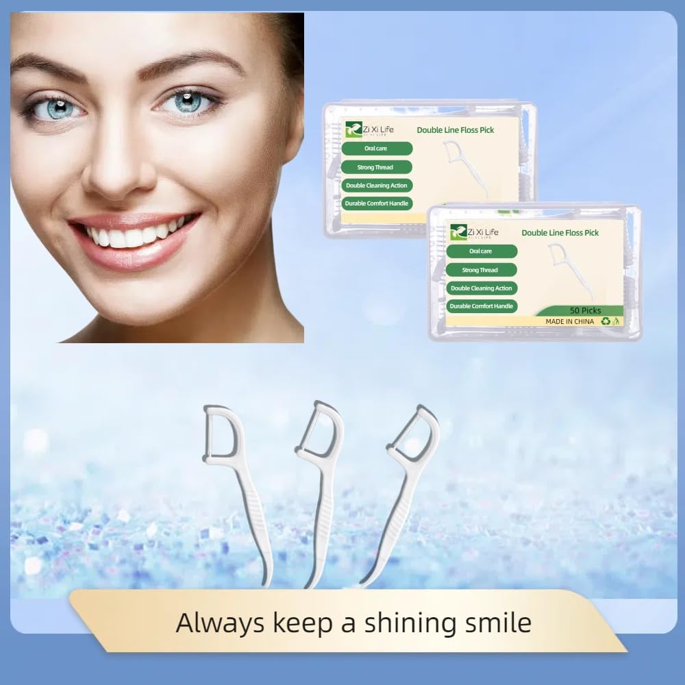 ZIXI Floss Picks, 120 Count Dental Floss Picks, Mini Portable Case Included, Travel Floss with Toothpicks, Ideal for Home, Hotel, and Travel