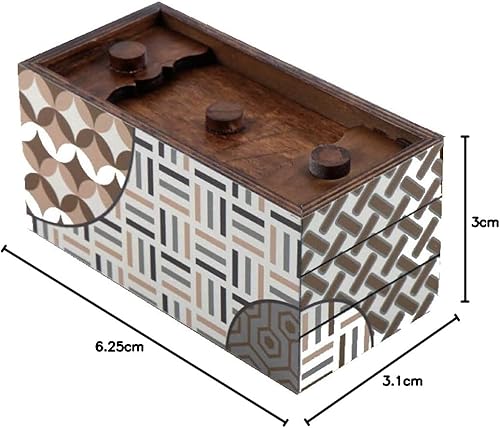 Miniatura 7 de Enigma Decode - Caja de rompecabezas secreta - Soporte para dinero y tarjetas de regalo en un candado de madera con dos compartimentos ocultos