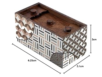 新品 未使用 12インチ The Enigma ‎Puzzle Project Amazon.com: Wood Trick Enigma Chest Lock Puzzle Box Wooden
