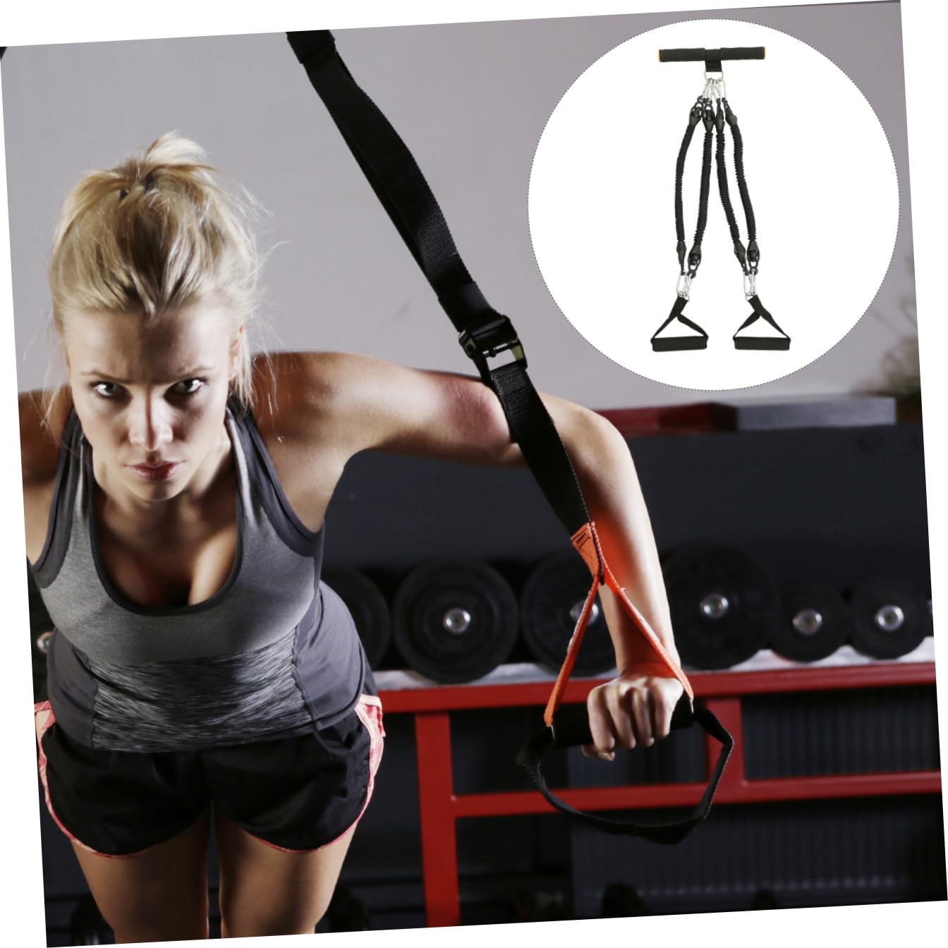 Alasum Corda Elastica Pedale per Esercizi Addominali Fascia di Resistenza, Attrezzatura Fitness Portatile in Materiale Ecologico per Allenamento Vita, Gambe e Braccia a Casa