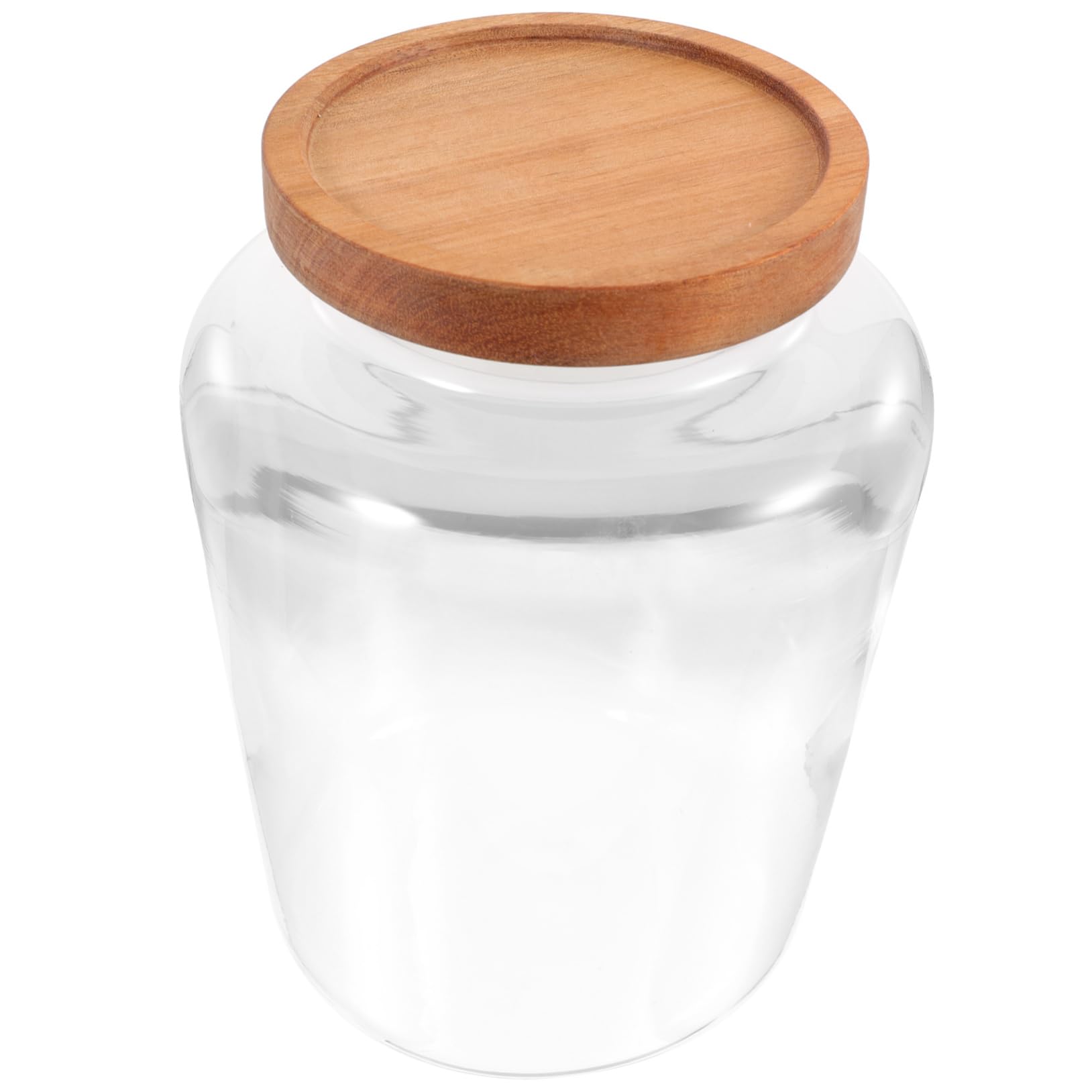 Contenitore Alimentare in Vetro 1, 5 l Cilindrico Coperchio in Legno