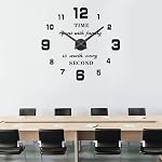 Vangold Large Frameless Wall Clock Sticker DIY Wall Clock Kit Home Decoration for Livingroom Bedroom Kitchen