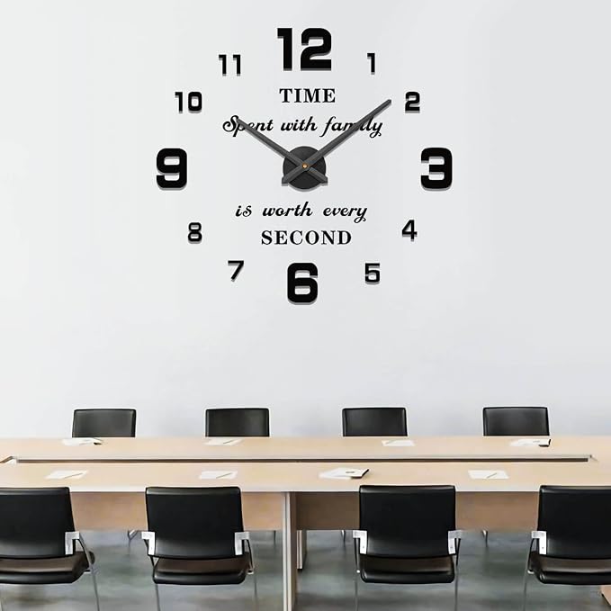 Reloj de pared analógico grande VANGOLD 39.37 pulgadas negro miniatura 9