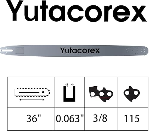 Miniatura 2 de Yutacorex Barra guía de motosierra de 36 pulgadas y combo de cadena, accesorios de repuesto para stihl MS460, MS461, MS650, MS660, MS661, MS 500i R,