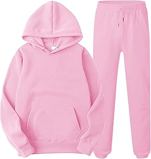 Hombres y Mujeres Otoño e Invierno Deportes Moda Ocio Color sólido suéter con Capucha y Pantalones Cerrados Traje de Dos Piezas Correa Reloj Inoxidable