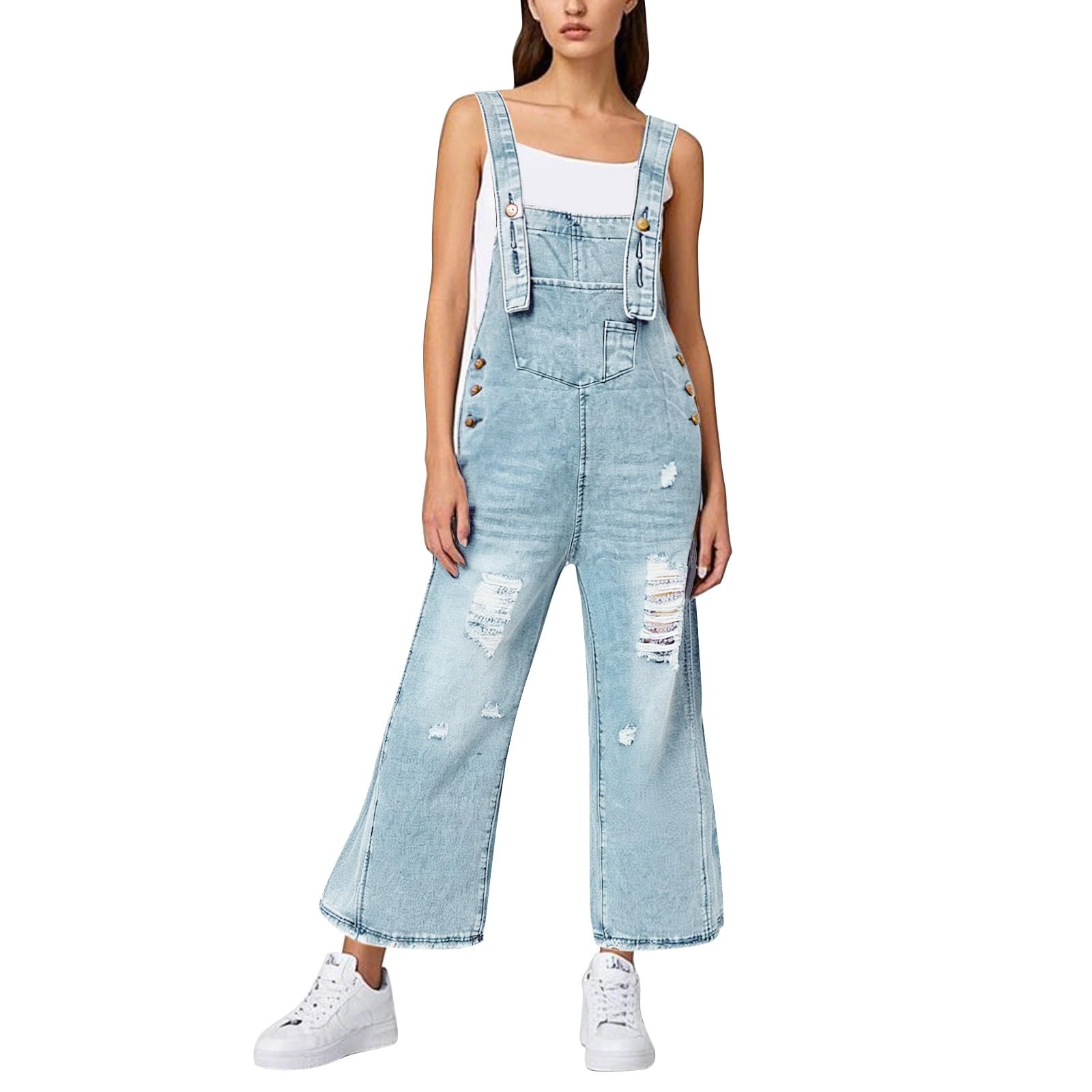 Mono Mujer Vaquero para Overol Largos Peto Anchos Elegante Tezano Tallas Grandes Macacao Informal Fiesta De Trabajo Baggy Casual Hippie Deportivo