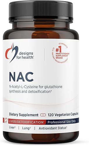 Designs for Health N-acetil-L-cisteína - 900 mg NAC, precursor antioxidante de glutatión - desintoxicación + apoyo de recuperación de entrenamiento