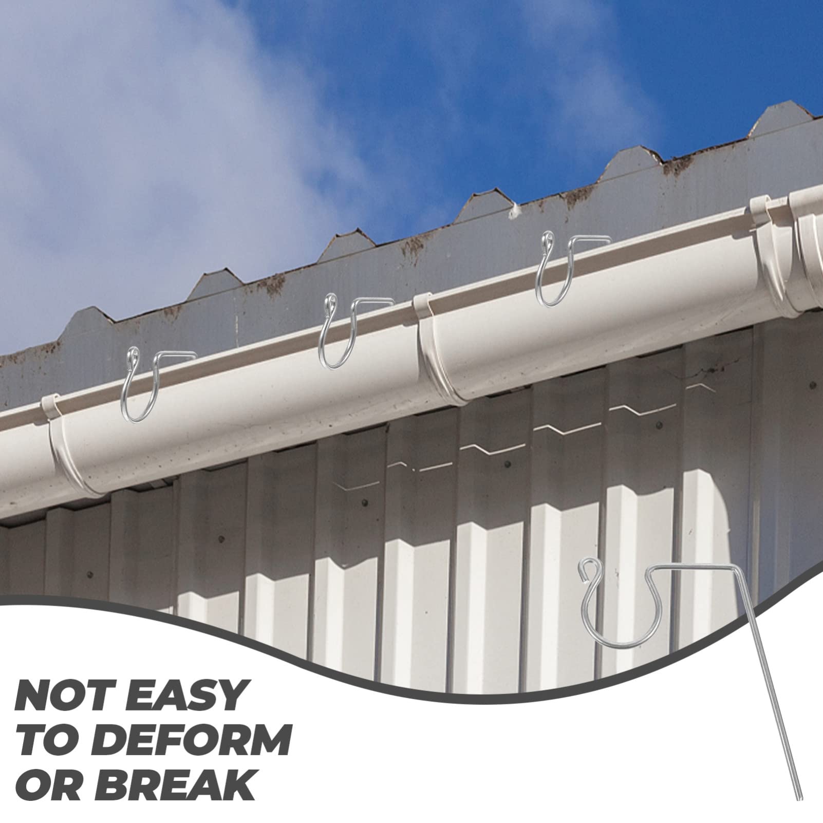 SOLUSTRE 50Pcs Heavy Duty Metal Hooks for Outdoor String Lights Rustproof Gutter Hangers for Christmas Decor Strong Load Bearing Light Clip Holders for Gutter Decorations