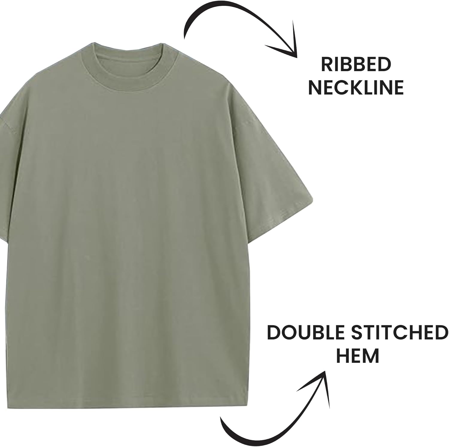 Men's Oversized Heavyweight Cotton Crew Neck Short Sleeve Tshirts Loose Fit Tops