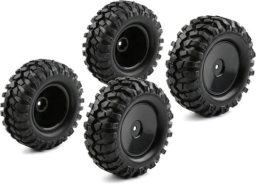 4 piezas 110 ruedas y neumáticos con tuercas de bloqueo, llave de arandelas, rueda hexagonal de 0.472 in para carreras todoterreno Buggy Truck Rock