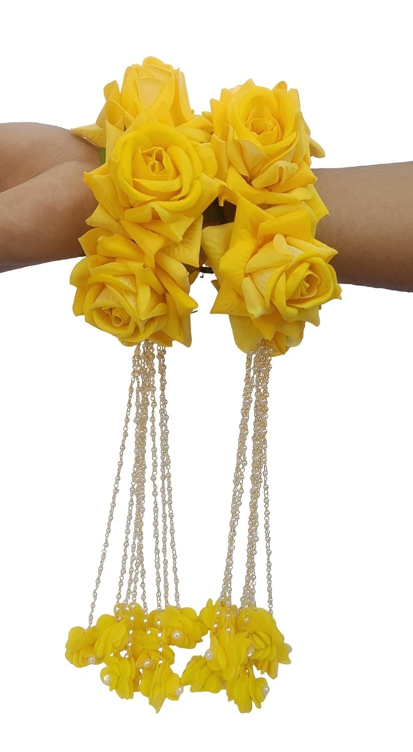 RealTrend Premium Fower Jewellery (kalire)(adjustable). Jewellery for Haldi, Baby Shower, Mehndi, Godbharai Set For Women And Girls. Woman Jewellery (Yellow) (B0D1YFPG69) Amazon Price History, Amazon Price Tracker