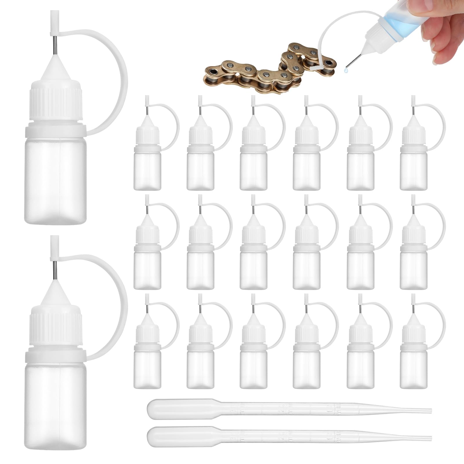 Lot De 20 Flacons Doseurs De 5 Ml Avec Aiguilles - Applicateurs Pour Colle, Peinture, Huile, DIY - 5