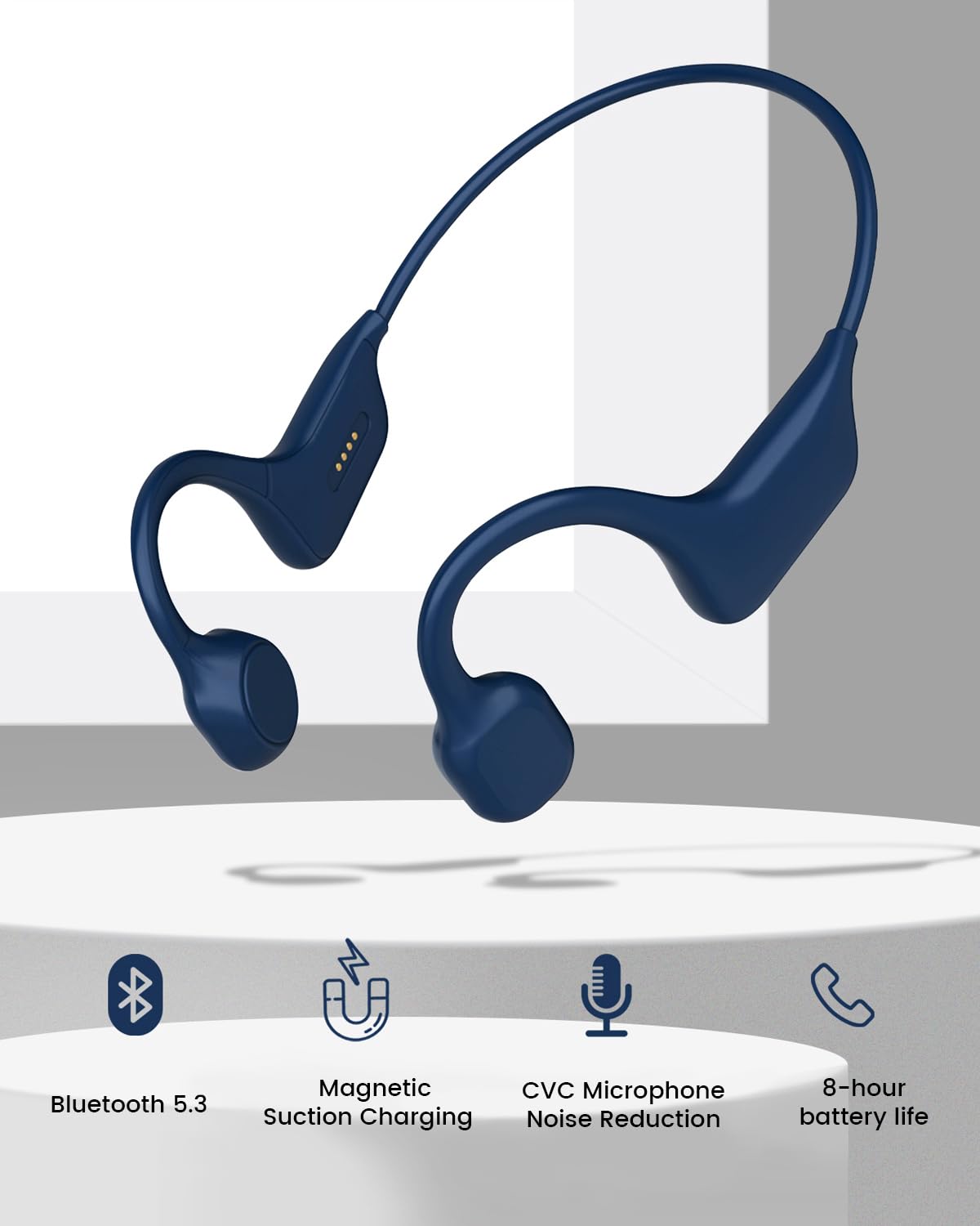 SANOTO Casque Conduction Osseuse Open Ear Bluetooth sans Fil Sport IPX7 Waterproof and Sweatproof Écouteur Osseux Adapté à la Course à Pied Cyclisme Fitness Bureau