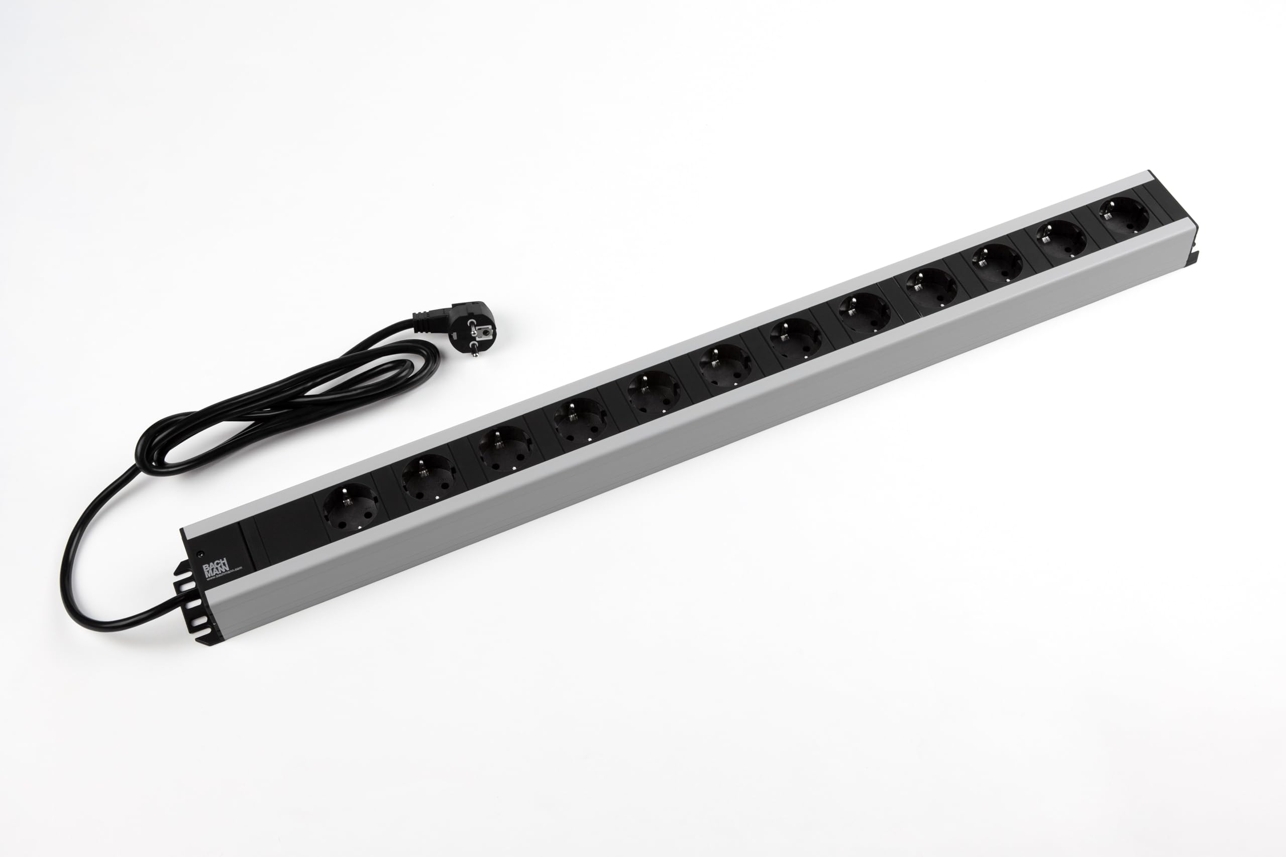 BACHMANN Steckdosenleiste HANDWERKERLEISTE 12-Fach 2m Kabel Mehrfachsteckdose für Handwerk Grau 300.002 (extra Robustes Design)