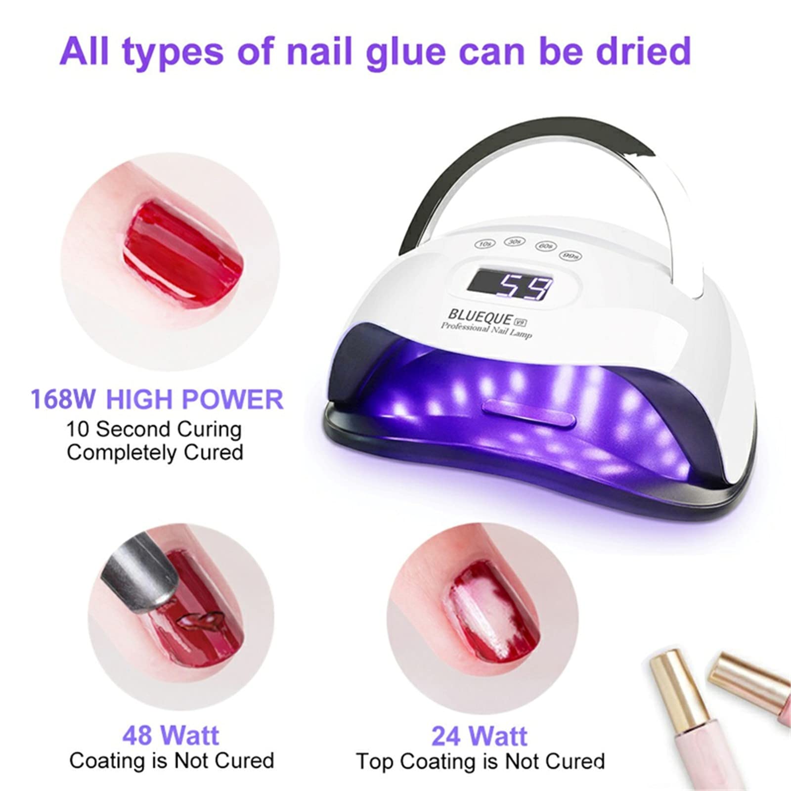 ZYC Lampada per essiccatore a Gel per Unghie 36 LED Lampada UV Sensore Automatico a infrarossi a infrarossi rapido Secco 168 w Lampada per Unghie Professionale Lampada Manicure Professionale