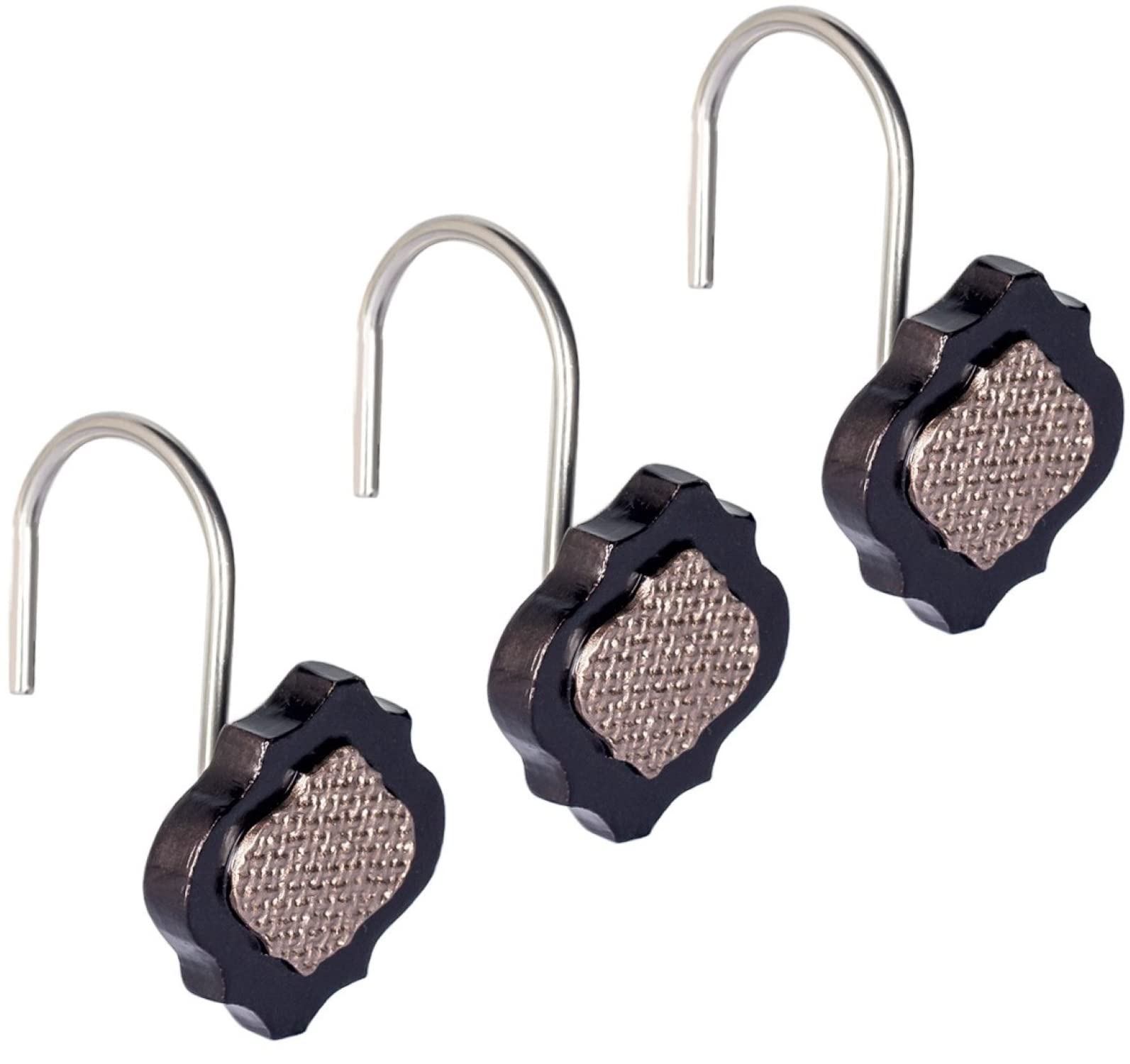 Crochets pour rideau de douche Creative Scents - Lot de 12 anneaux en métal argenté