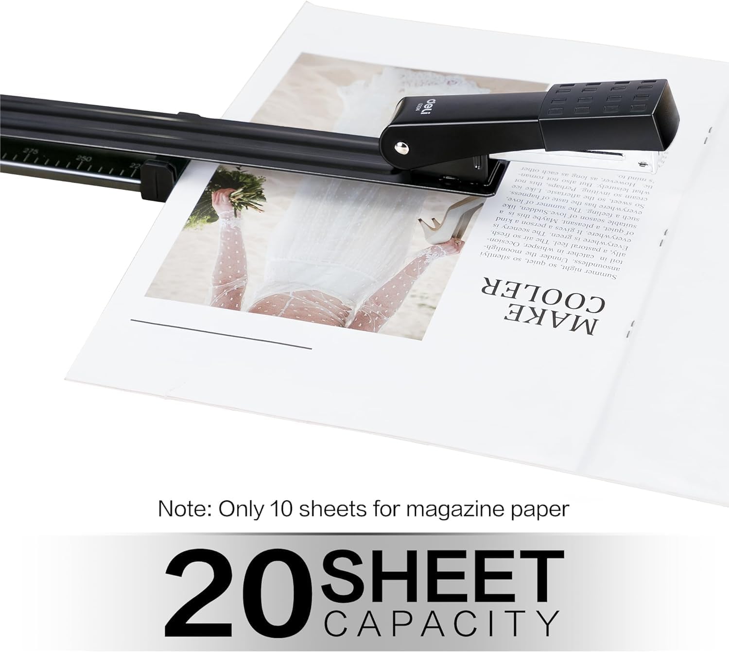 kesig® Long Reach Stapler, 25 Sheet Capacity, Extra Long Black Stapler with Long Arm, Ideal for Booklet and Program Making or Book Binding, Extended Size. 3