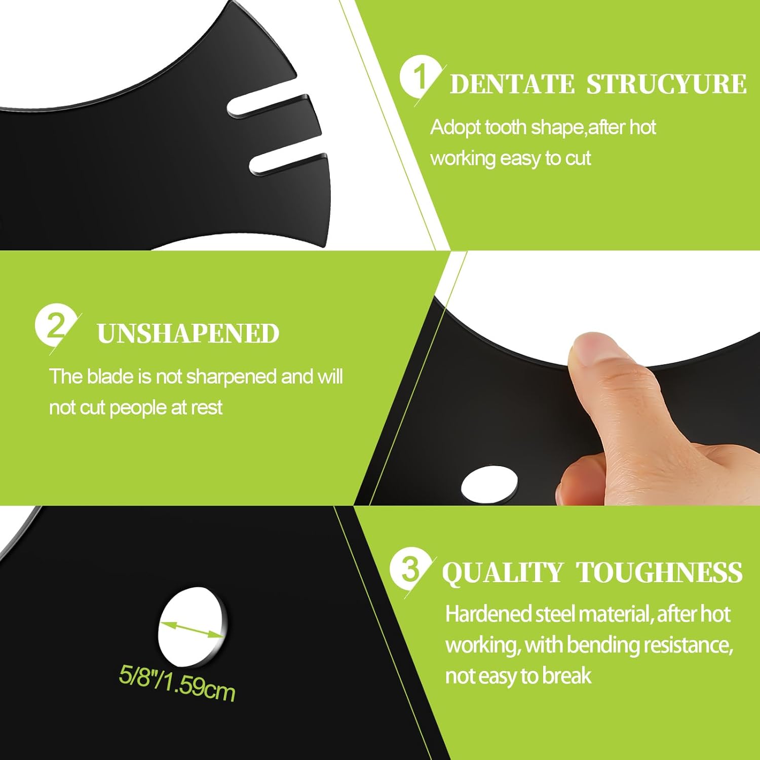 Hiboom 8 Pcs 3 Side Edger Star Blade Star Edger Blade Star Type Edger Blades 5/8" Center Hole Compatible with TB554 TEB515 Edger Most Edger for Grass Garden Yard Lawn Farm