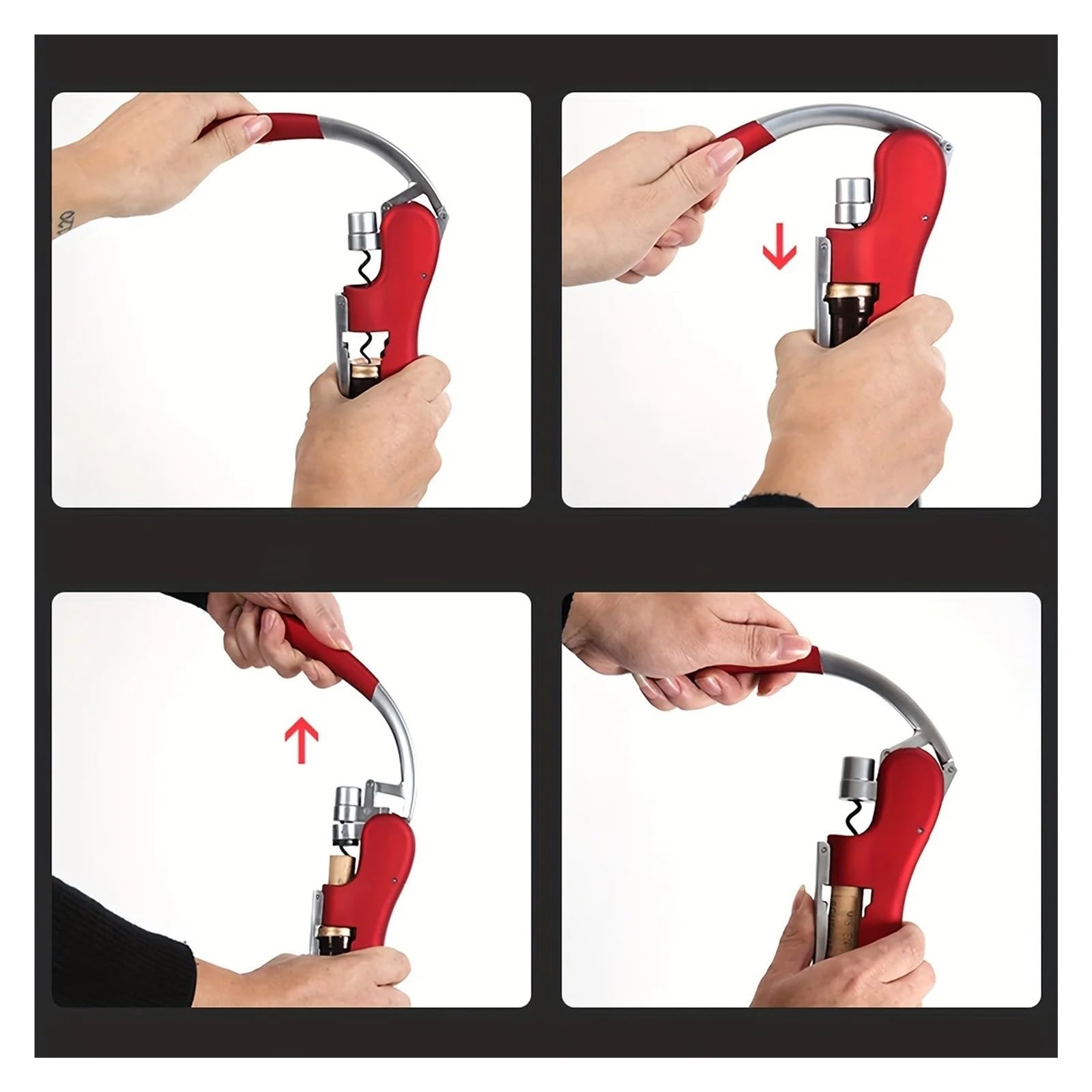 Apribottiglie Professionale: Cavatappi Facile For Camerieri, Camerieri, Baristi E Uso Domestico(Red 1pcs)