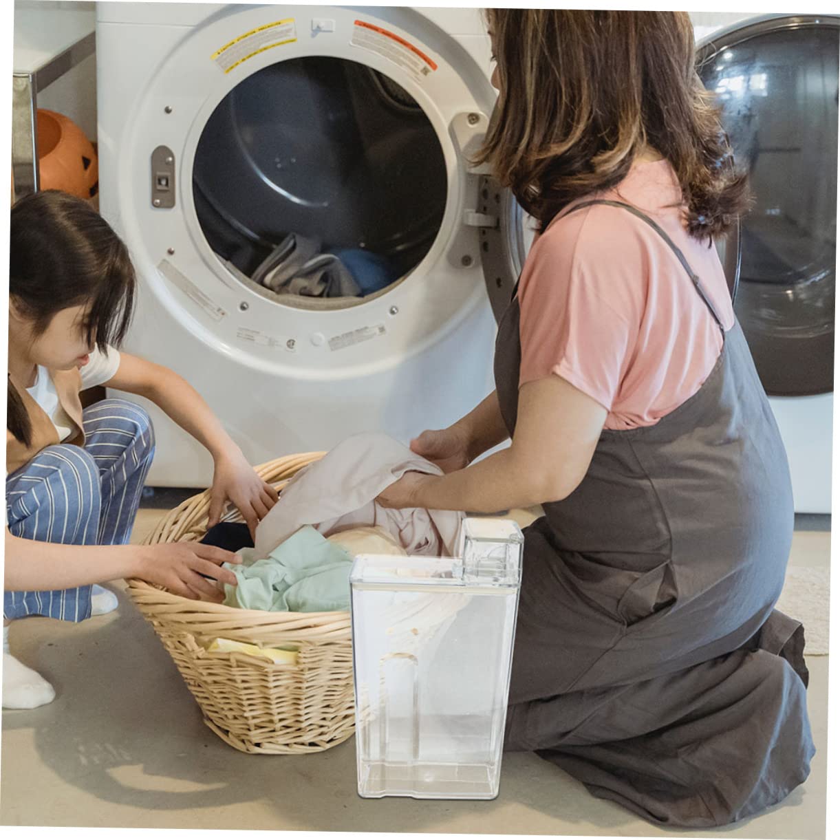 iplusmile 2 pezzi Riutilizzabile per Detersivo per Bucato Capacità Design Trasparente per Lavanderia e Organizzazione Detersivi Non Perde Facile Trasportare
