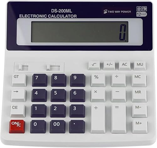 Calculadora de gran tamaño para oficina de escritorio, pantalla LCD extragrande, calculadora de contabilidad de números grandes de 12 dígitos con