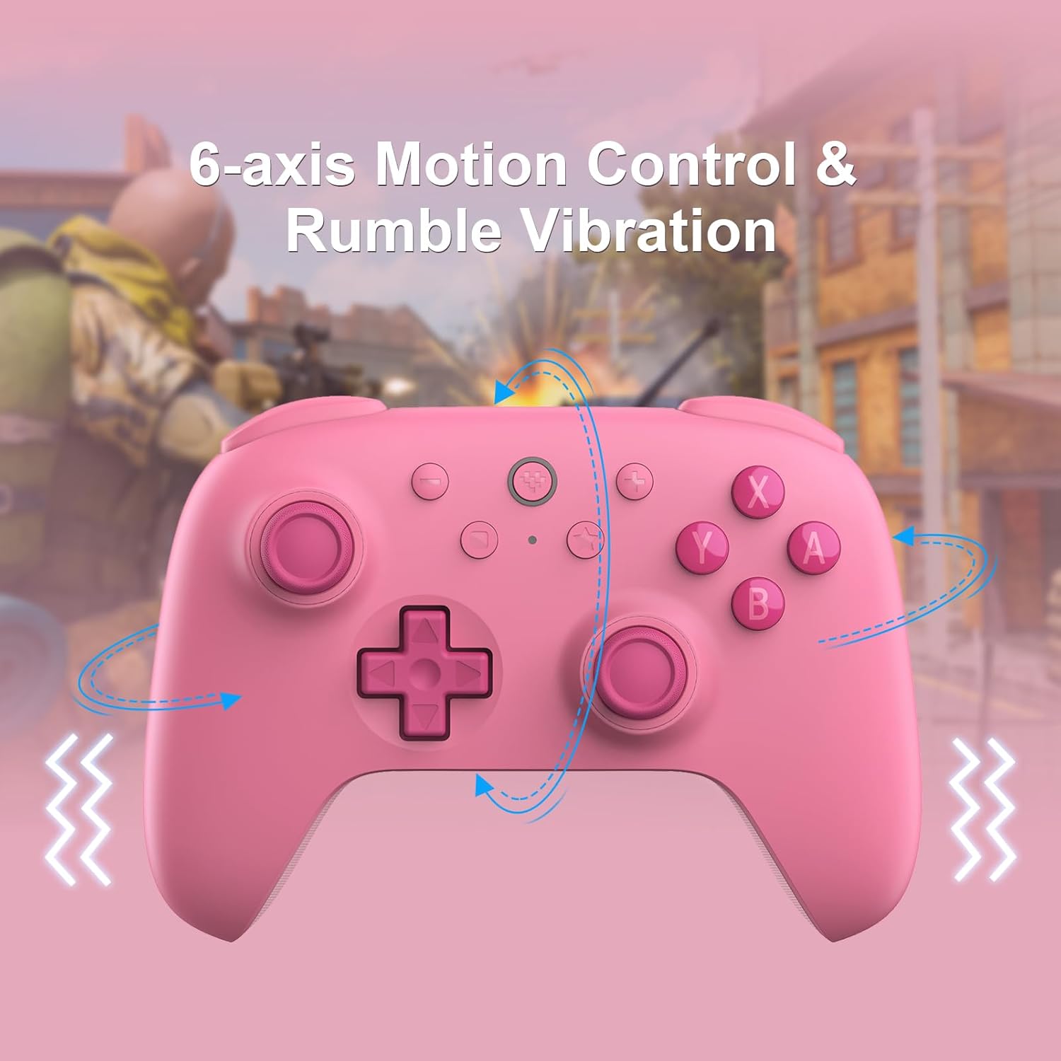 8Bitdo Ultimate 2C Bluetooth Controller for Switch 2, Switch, Switch Controller with 6-Axis Motion Control, Rumble Vibration, Refined D-Pad and Bumpers, Hall Effect Joysticks - Pink