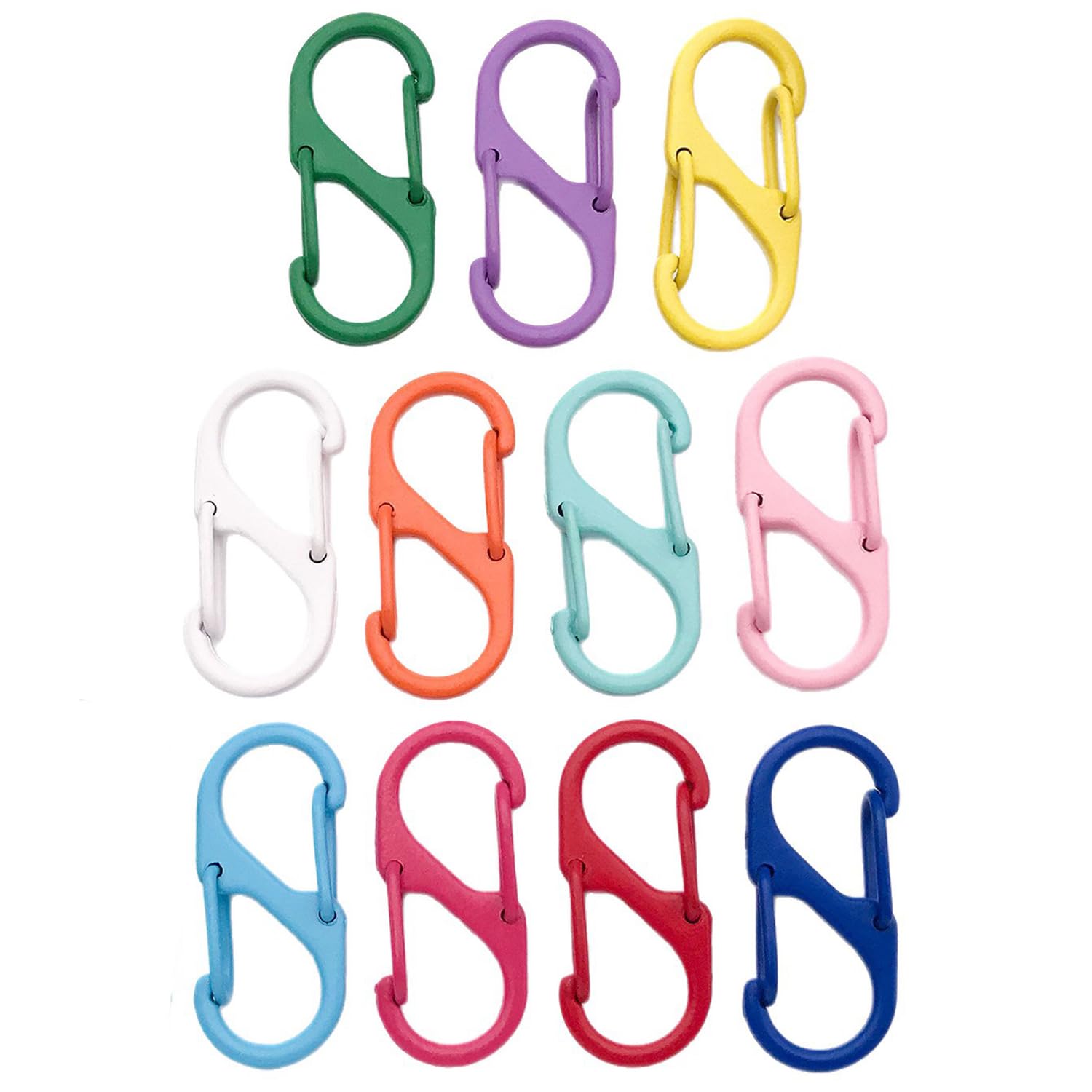 UCLEVER 30PCS S Double Sided Mini Carabiner Clip, 1.57inch Small Dual Wire Gate Carabiners Keychain Clasp Snap Hooks Tiny Key Clips EDC Accessories for Outdoor Camping Fishing Hiking (Colorful)