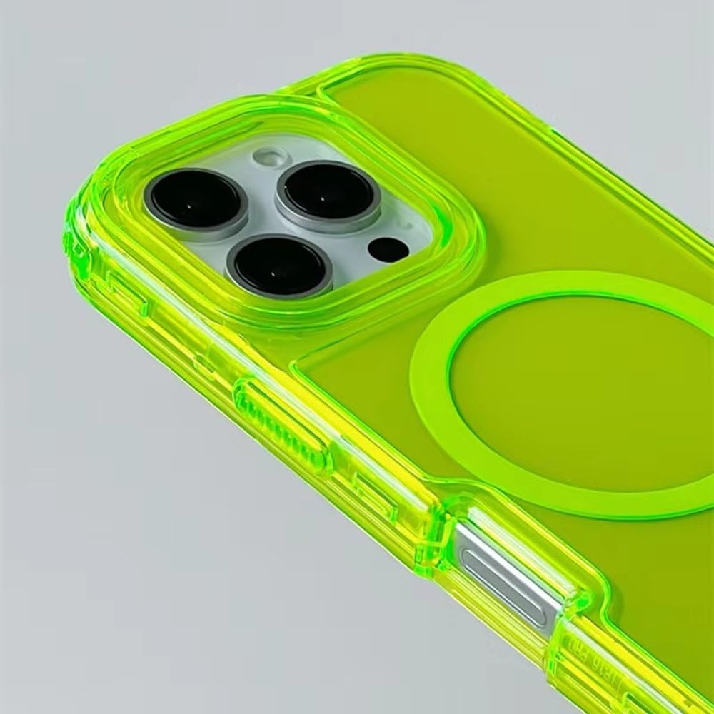 Custodia antiurto per telefono con paraurti color neon per iPhone 16, 16pro max, 14, 15 Pro, 13, 11, 12, custodia trasparente con ricarica wireless, trasparente, per iPhone 12 Pro Max