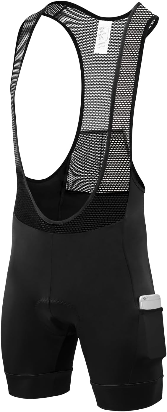 qualidyneCycling Bibs Men, 4D Padded Road Bike Bib Shorts with Pockets, Biking Bicycle Shorts UPF50+