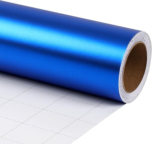 Miniatura 8 de LaRibbons Papel de regalo negro, rollo de papel de regalo de metal mate de color sólido, 17 pulgadas x 40 pies (56.6 pies cuadrados total) papel de