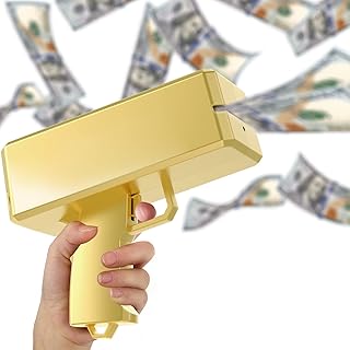 Make it Rain Money Gun Paper Playing Spary Prop Cash Gun Party Supplies (Metallic Gold)