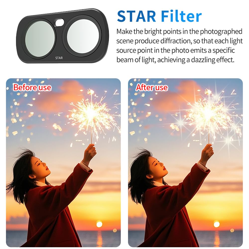Luna Ultra zestaw filtrów, UV CPL STAR NIGHT 1/4 filtry czarnej mgły do obiektywu aparatu Insta360 Luna Ultra, wielowarstwowa rama aluminiowa ze szkła optycznego (zestaw 8-częściowy)
