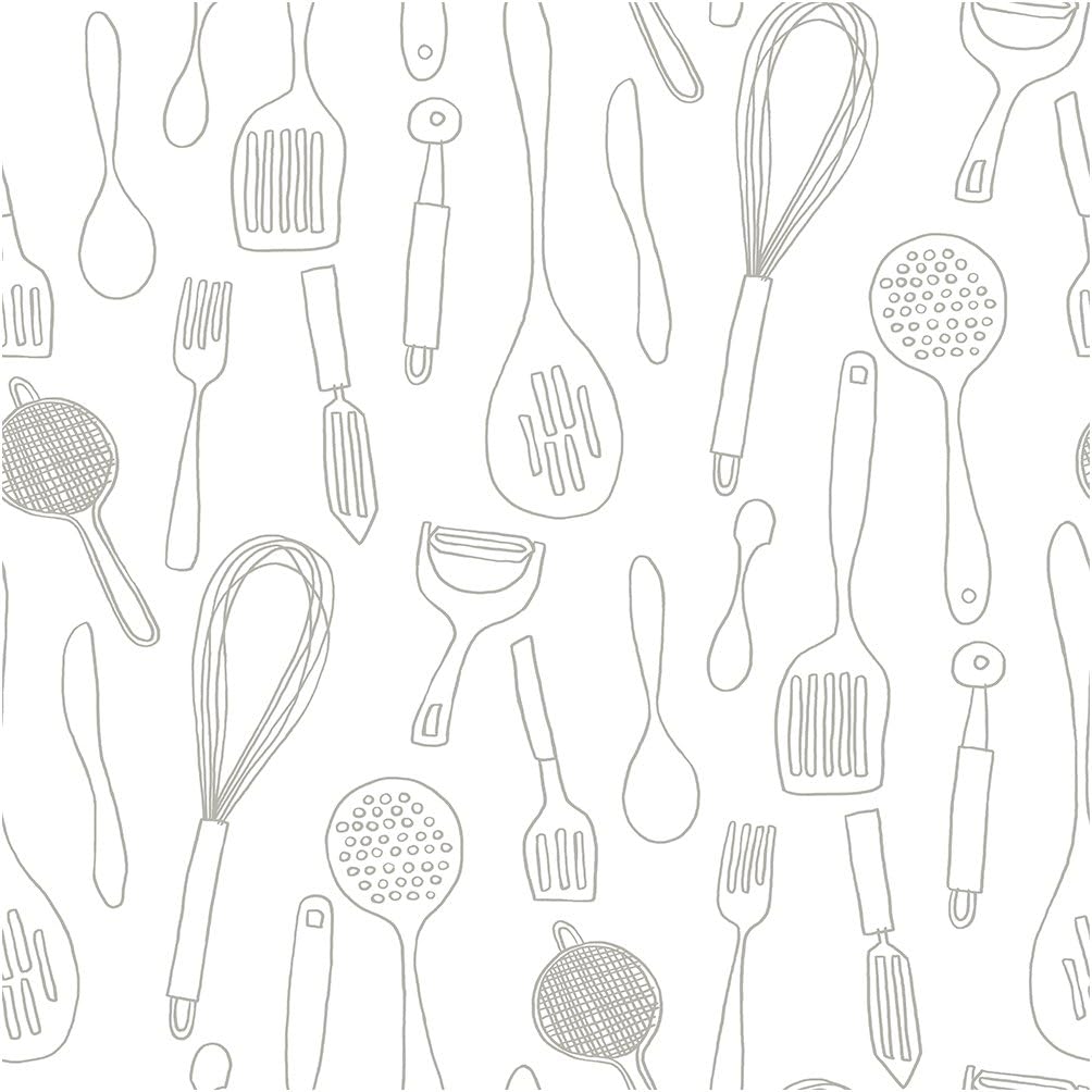 RoomMates York Wallcoverings KB8598SMP Bistro 750 Kitchen Contours Silhouettes 8 x 10 Wallpaper Memo Sample