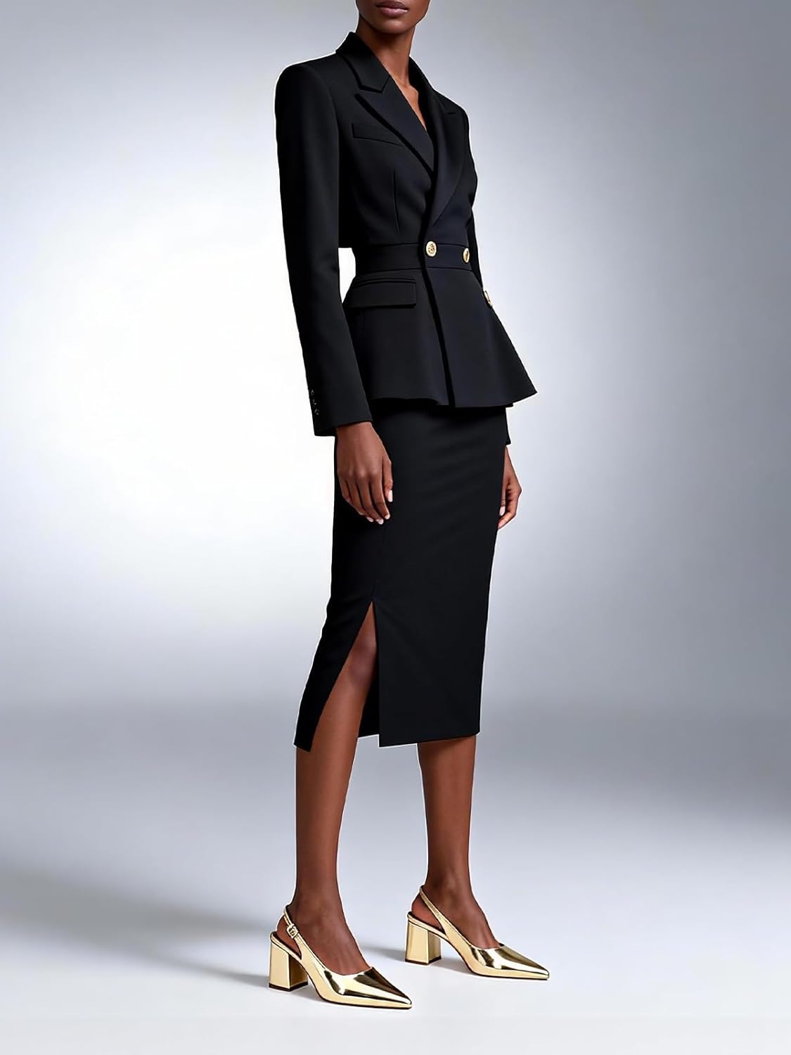 Mostrin Block Slingback Heels for Women Pointed Closed Toe Chunky Heels Office Work Shoes Women's Pumps for Business Casual - Image 2