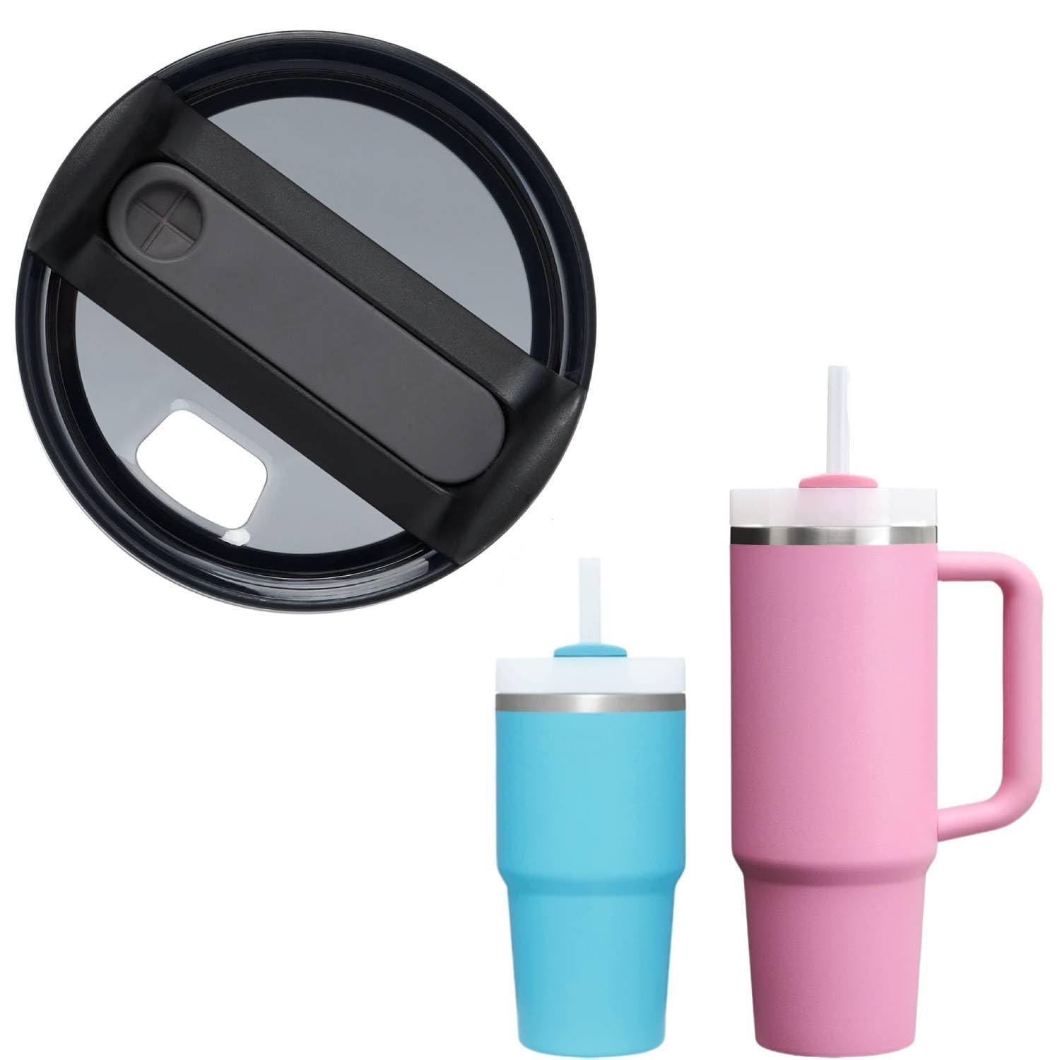 Replacement 30oz Tumbler Lid - Fit For Stanley 20oz, 30oz Adventure Quencher H2.0 Tumbler (Black)