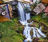 Adesivo Da Pavimento Impermeabile Autoadesivo Personalizzato3D Acqua Che Scorre Mood Pavimento Carta Da Parati Murales Autoadesivo Rimovibile Cucina Bagno Pavimento Impermeabile Tappeto Tapp