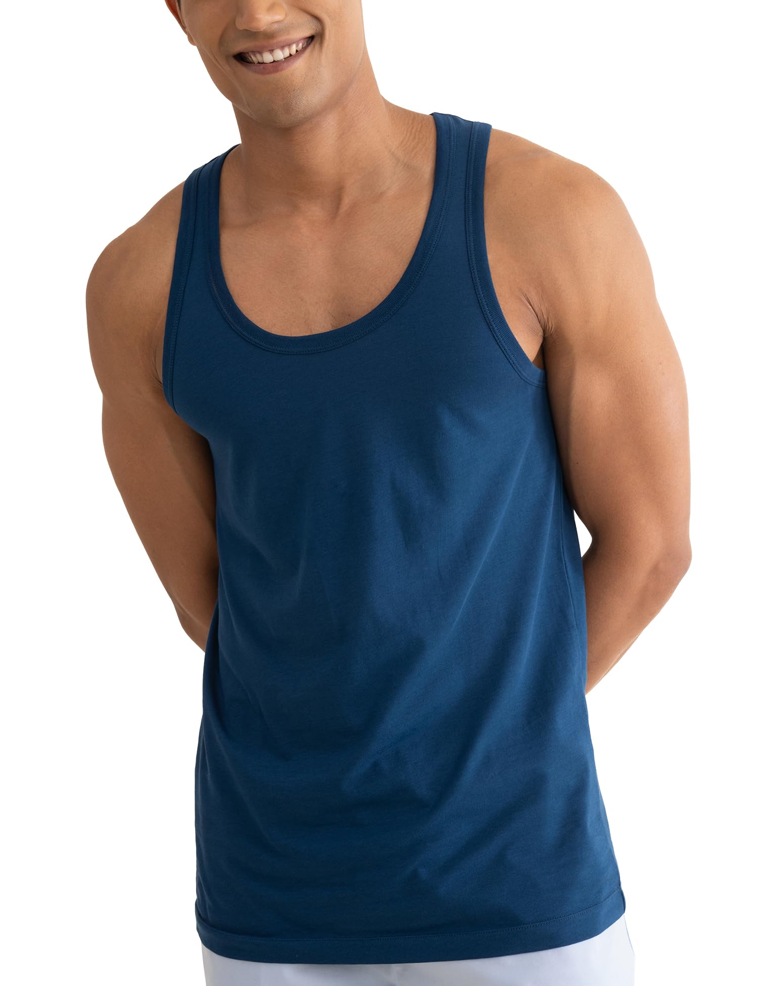 Neo-Cotton Round Neck Vest for Man, Anti-Bacterial, Shape Retaining Vest, 100% Cotton Banyan for Men, Buttery Soft Inner Baniyan
