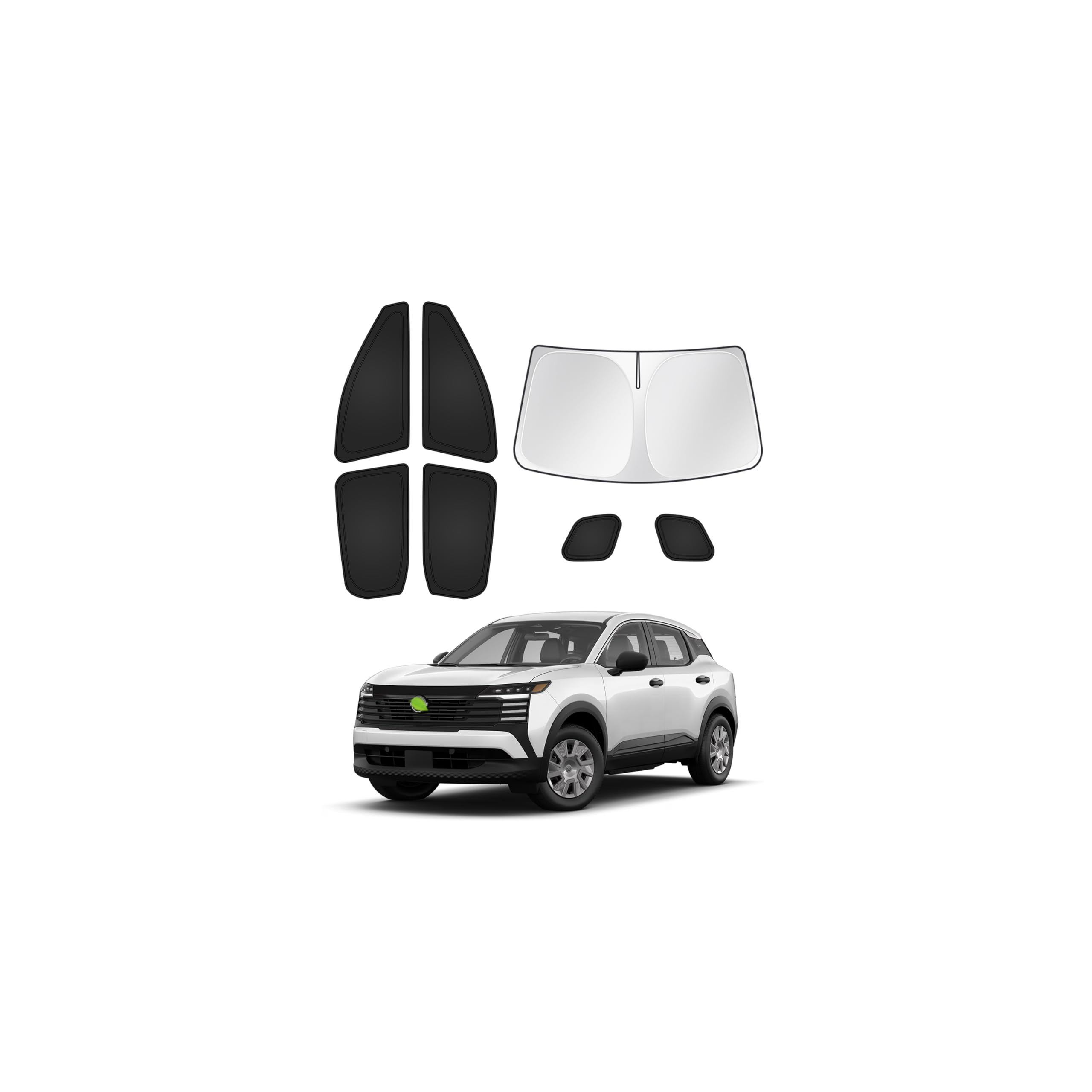 Canvcle Window Shades for 2025 2026 Nissan Kicks Accessories Windshield Sun Shade Side Rear Window Covers Sunshade Sun Visor Shield Privacy Protection for Camping Keep Vehicle Cool Black 7PCS