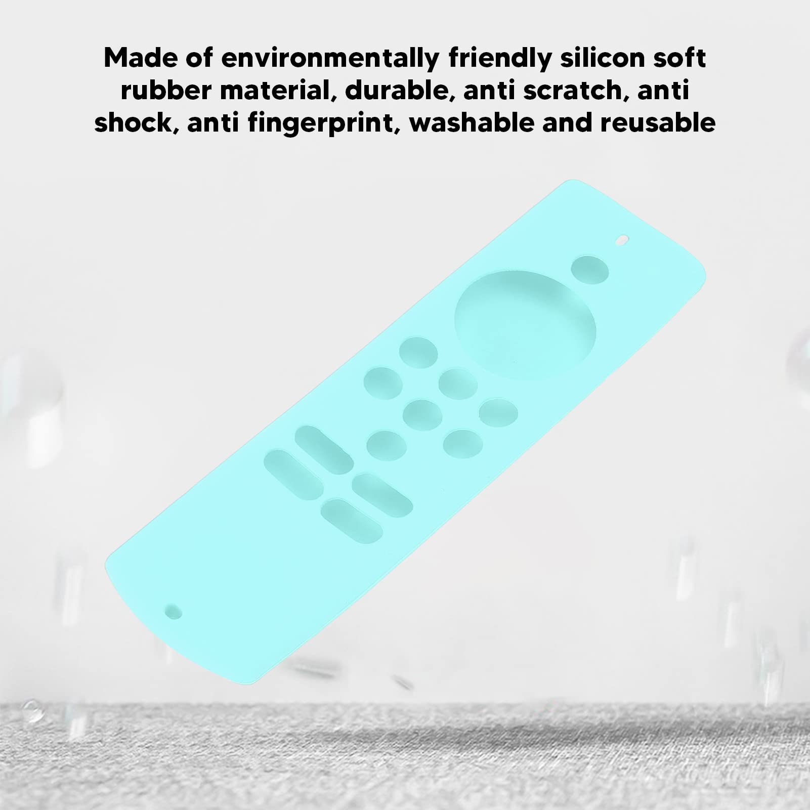 Funda protectora para control remoto, funda protectora de silicona suave antideslizante a prueba de golpes con cordón para Fire TV Stick Lite (verde menta)