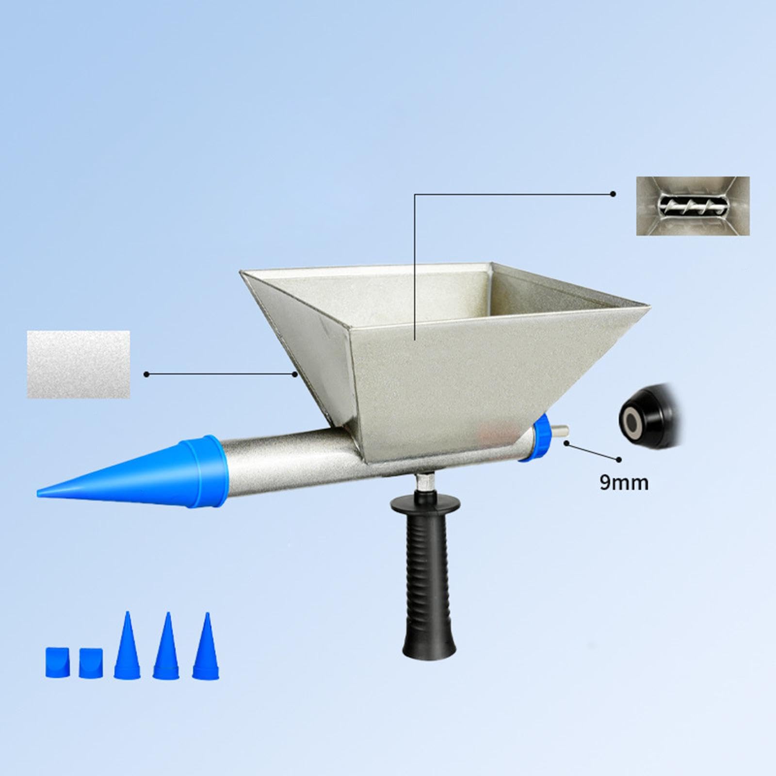 Generic Máquina de Cemento Mortero Eléctrica con 3 Boquillas Rellenadora de Lechada Multifuncional Material Resistente Aplicable a Mampostería Reparación de F, Azul Metalizado