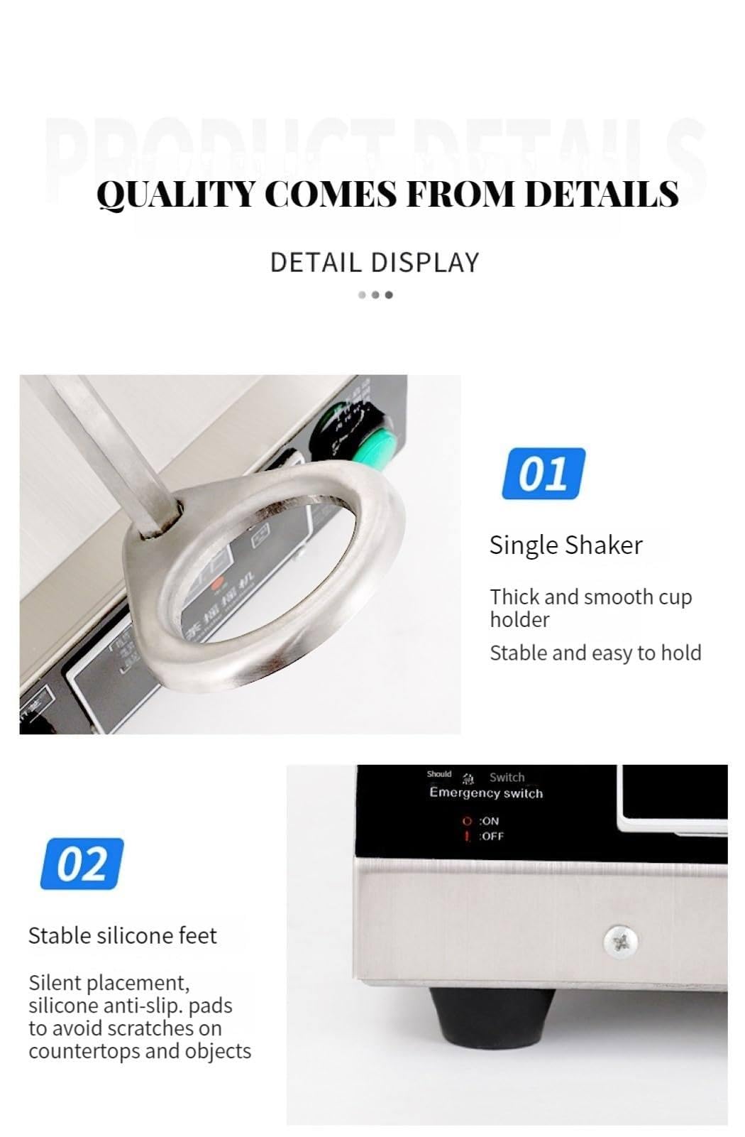 Wytrząsarka do mleka o mocy 80 W z cyfrowym wyświetlaczem, elektryczna wytrząsarka do mleka o pojemności 530 ml/700 ml, timer 1–180 s, 280 r., automatyczna maszyna do przygotowywania