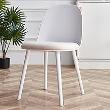 Probasto Dining Chair, PP (Reinforced Polypropylene) with Cushion, Stylish, Nordic Furniture, Chair, Living Chair, Designer Chair, Living Chair, Desk Chair, White (1 Chair)